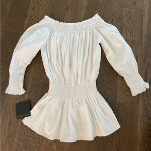 Norma Kamali Peasant Dress in White